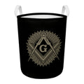 Masonic Freemasonry Print Round Laundry Basket