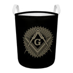 Masonic Freemasonry Print Round Laundry Basket