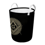 Masonic Freemasonry Print Round Laundry Basket