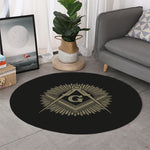 Masonic Freemasonry Print Round Rug