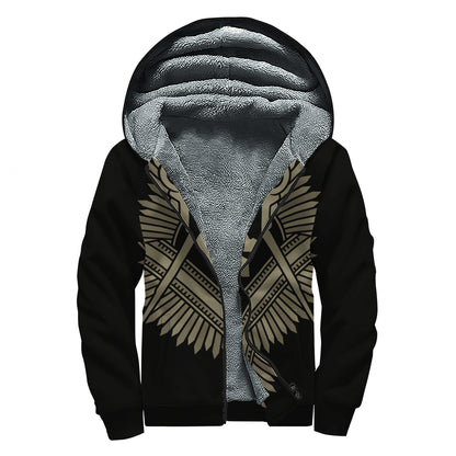 Masonic Freemasonry Print Sherpa Lined Zip Up Hoodie