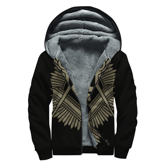 Masonic Freemasonry Print Sherpa Lined Zip Up Hoodie