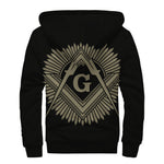 Masonic Freemasonry Print Sherpa Lined Zip Up Hoodie