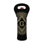 Masonic Freemasonry Print Single Neoprene Wine Tote
