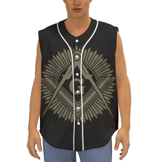 Masonic Freemasonry Print Sleeveless Baseball Jersey