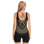 Masonic Freemasonry Print Sleeveless One Piece Swimsuit