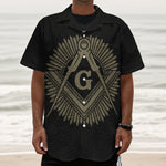 Masonic Freemasonry Print Textured Short Sleeve Shirt