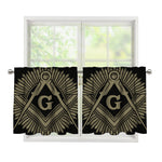 Masonic Freemasonry Print Tier Curtains