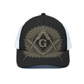 Masonic Freemasonry Print White Mesh Trucker Hat