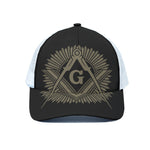 Masonic Freemasonry Print White Mesh Trucker Cap