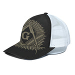 Masonic Freemasonry Print White Mesh Trucker Cap