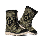 Masonic Freemasonry Print Winter Boots