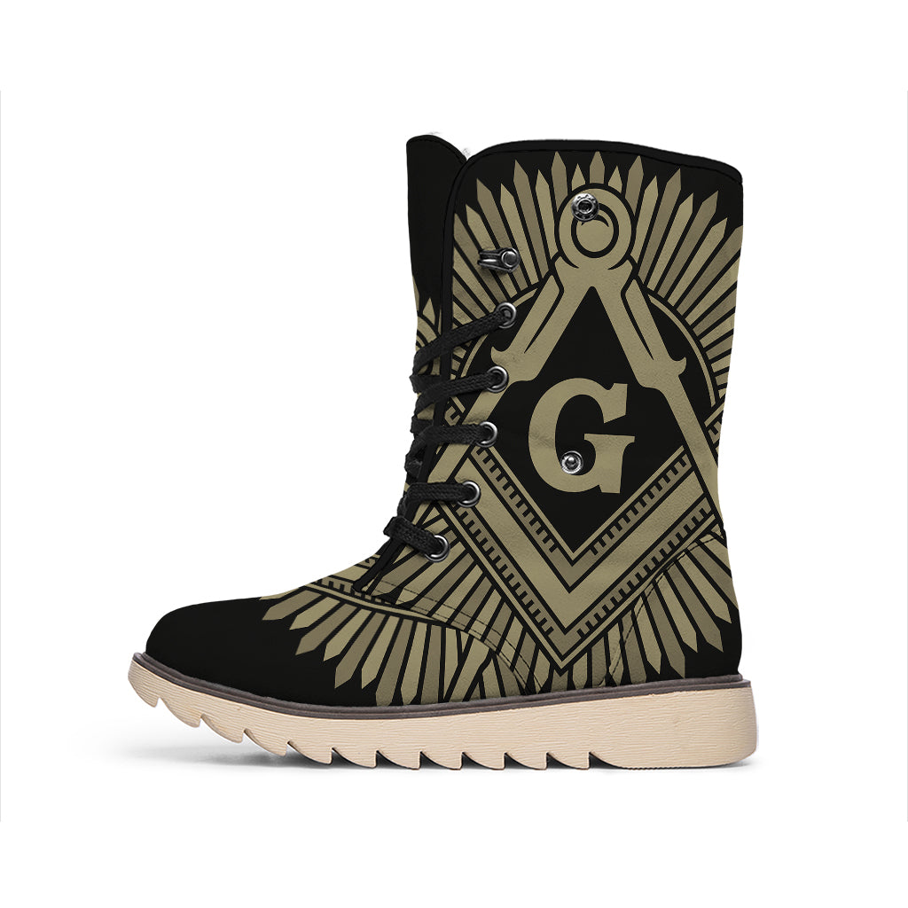 Masonic Freemasonry Print Winter Boots