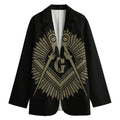 Masonic Freemasonry Print Women's Cotton Blazer