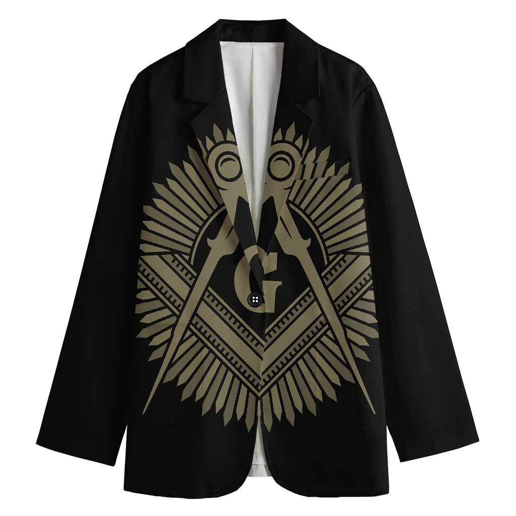 Masonic Freemasonry Print Women's Cotton Blazer
