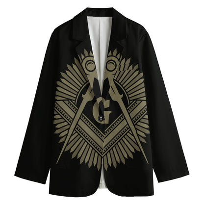 Masonic Freemasonry Print Women's Cotton Blazer