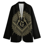 Masonic Freemasonry Print Women's Cotton Blazer