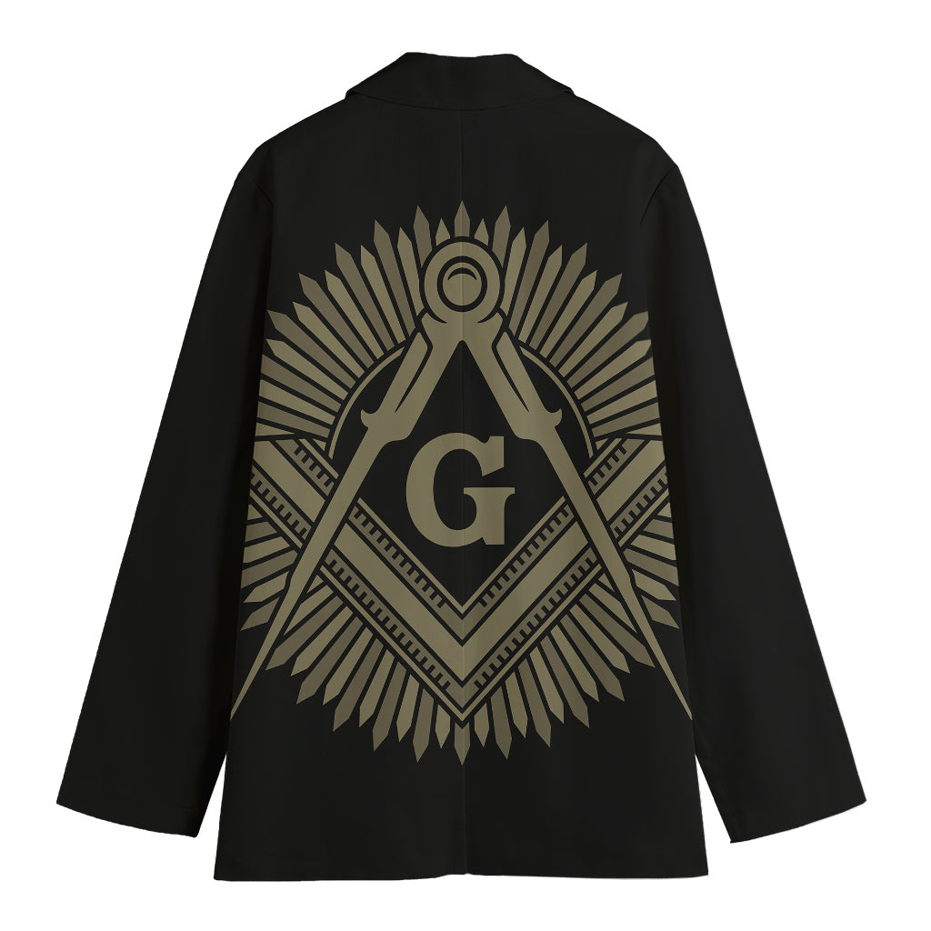 Masonic Freemasonry Print Women's Cotton Blazer