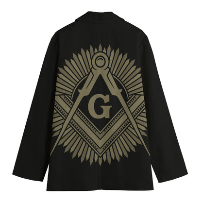 Masonic Freemasonry Print Women's Cotton Blazer