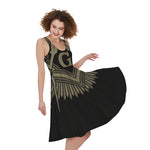 Masonic Freemasonry Print Women's Sleeveless Dress