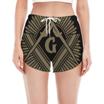 Masonic Freemasonry Print Women's Split Running Shorts