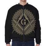 Masonic Freemasonry Print Zip Sleeve Bomber Jacket