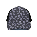 Maya Symbol Pattern Print Black Mesh Trucker Cap