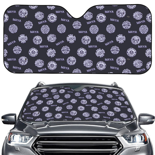 Maya Symbol Pattern Print Car Windshield Sun Shade