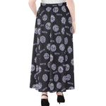 Maya Symbol Pattern Print Chiffon Maxi Skirt