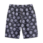 Maya Symbol Pattern Print Cotton Shorts