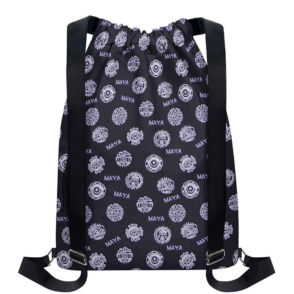 Maya Symbol Pattern Print Drawstring Backpack