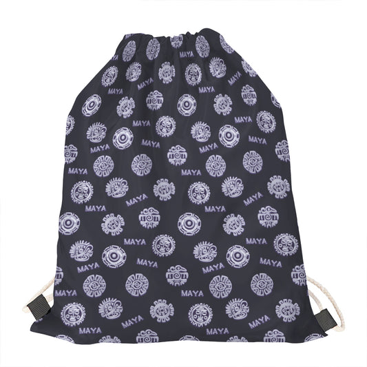 Maya Symbol Pattern Print Drawstring Bag