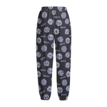 Maya Symbol Pattern Print Fleece Lined Knit Pants