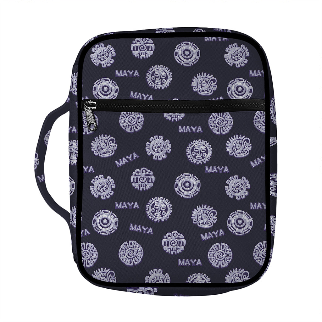 Maya Symbol Pattern Print Front Pocket Bible Bag
