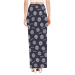 Maya Symbol Pattern Print High Slit Maxi Skirt