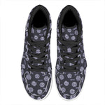 Maya Symbol Pattern Print High Top Leather Sneakers