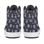 Maya Symbol Pattern Print High Top Leather Sneakers