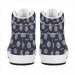 Maya Symbol Pattern Print High Top Leather Sneakers