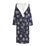 Maya Symbol Pattern Print Hooded Bathrobe