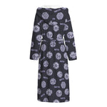 Maya Symbol Pattern Print Hooded Bathrobe