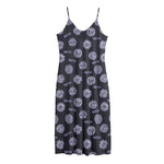 Maya Symbol Pattern Print Jersey Midi Cami Dress