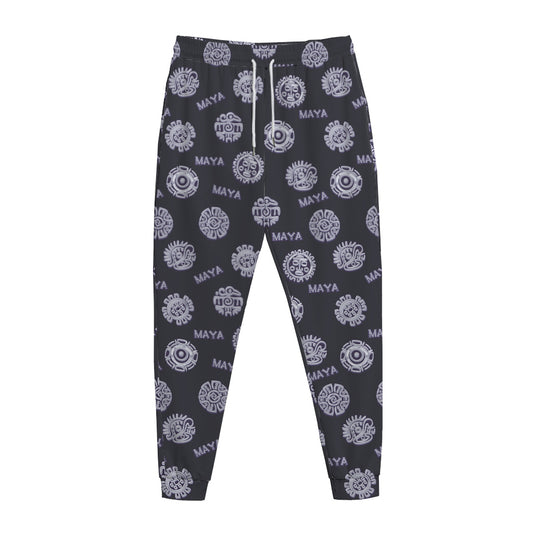 Maya Symbol Pattern Print Jogger Pants