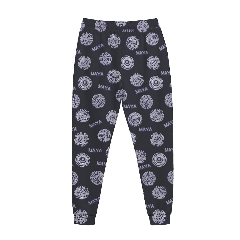 Maya Symbol Pattern Print Jogger Pants