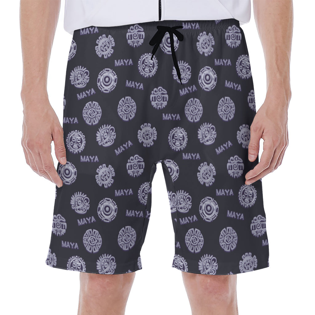Maya Symbol Pattern Print Men's Beach Shorts