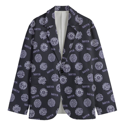 Maya Symbol Pattern Print Men's Cotton Blazer