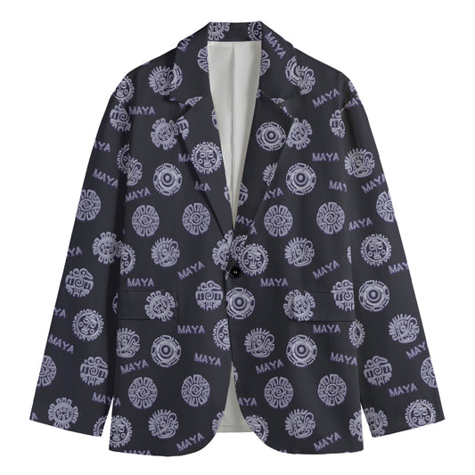 Maya Symbol Pattern Print Men's Cotton Blazer