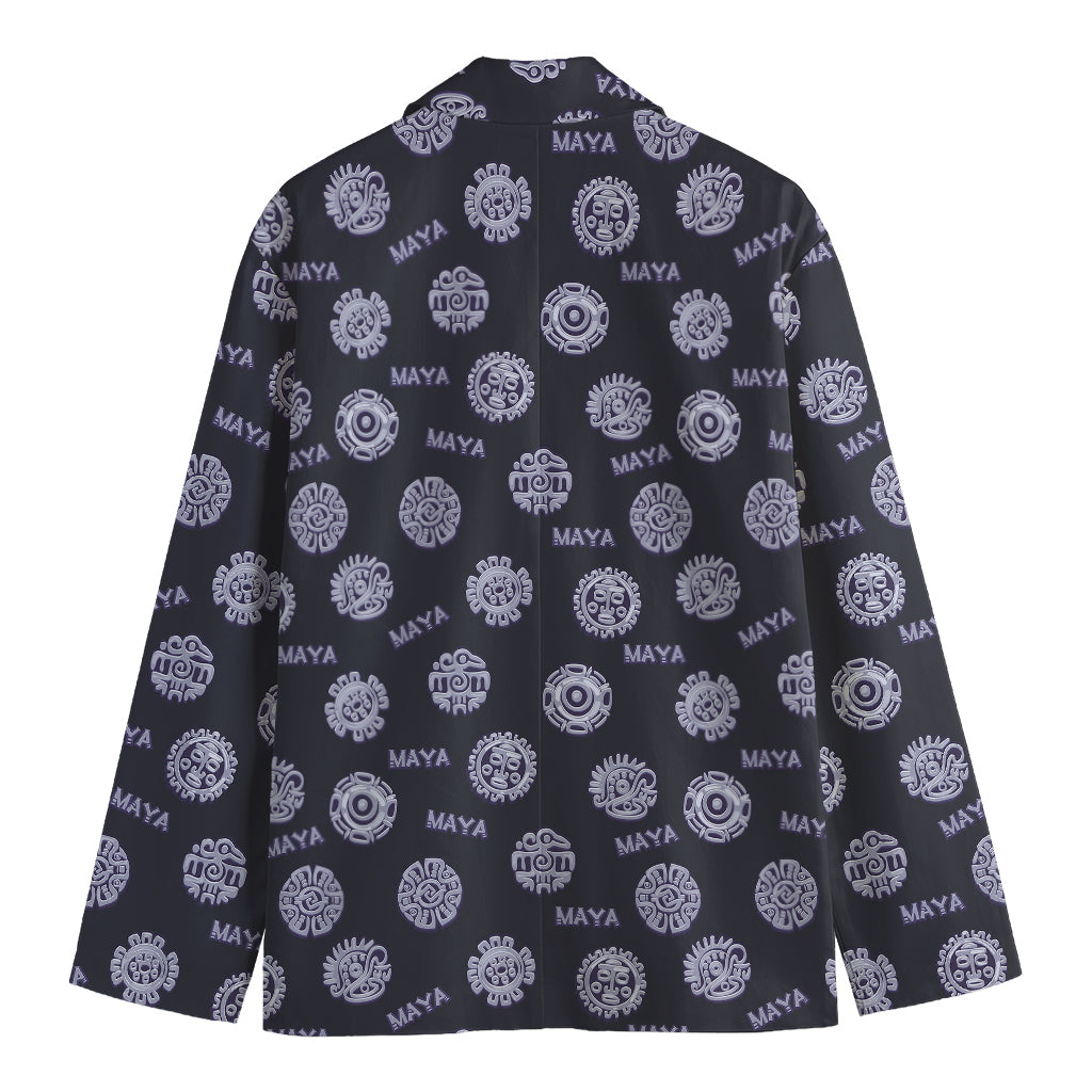 Maya Symbol Pattern Print Men's Cotton Blazer