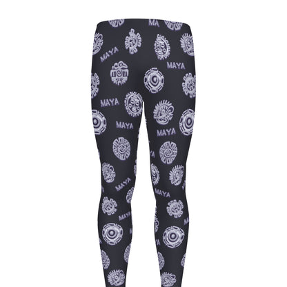 Maya Symbol Pattern Print Men's leggings