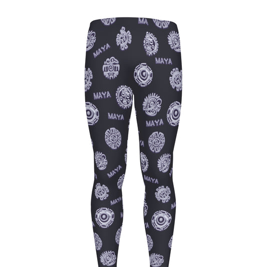 Maya Symbol Pattern Print Men's leggings