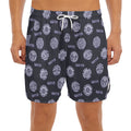 Maya Symbol Pattern Print Men's Split Running Shorts
